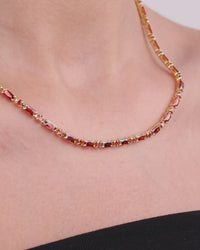 Georgia Garnet CZ Tennis Necklace