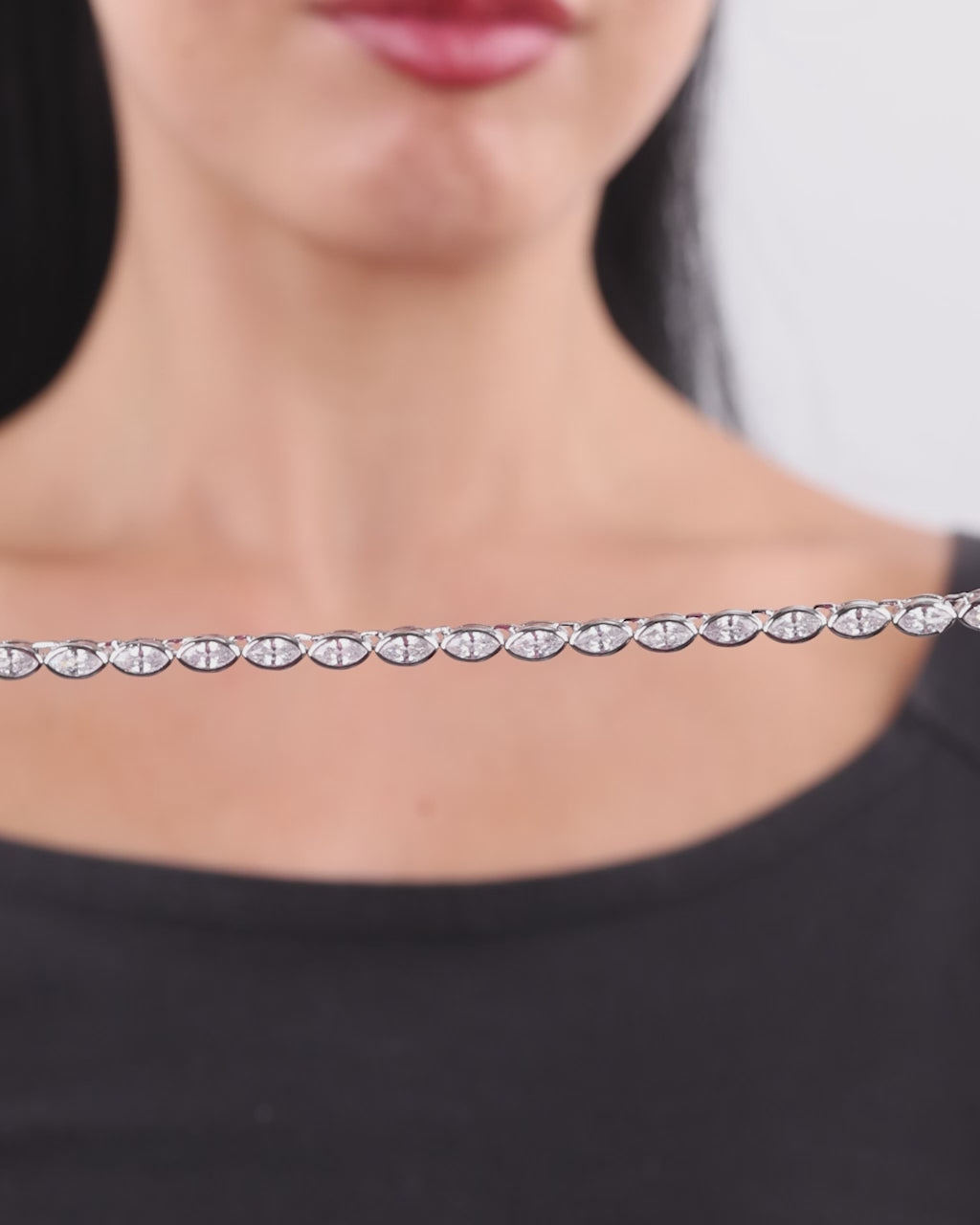 Helene Marquise Cut Tennis Necklace