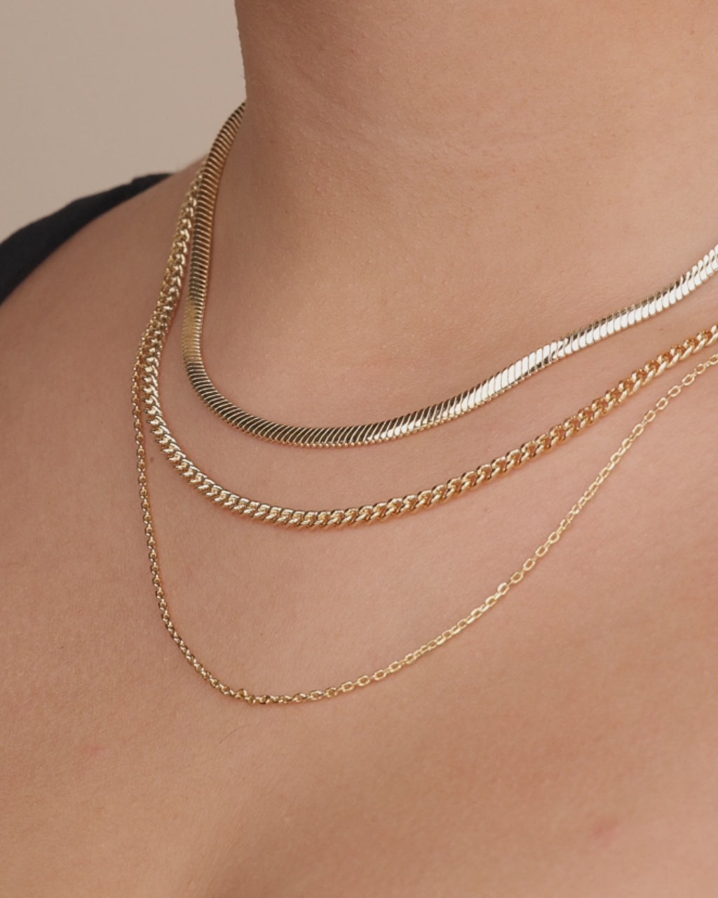 Brenna Triple Layered Chain Necklace
