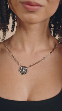Bold CZ Zodiac Link Pendant Necklace