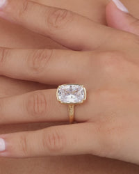 Gold Diamond Ring in hand