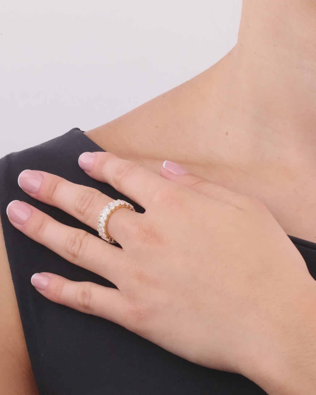 Sterling Silver Elongated Cushion Luxe Eternity Ring