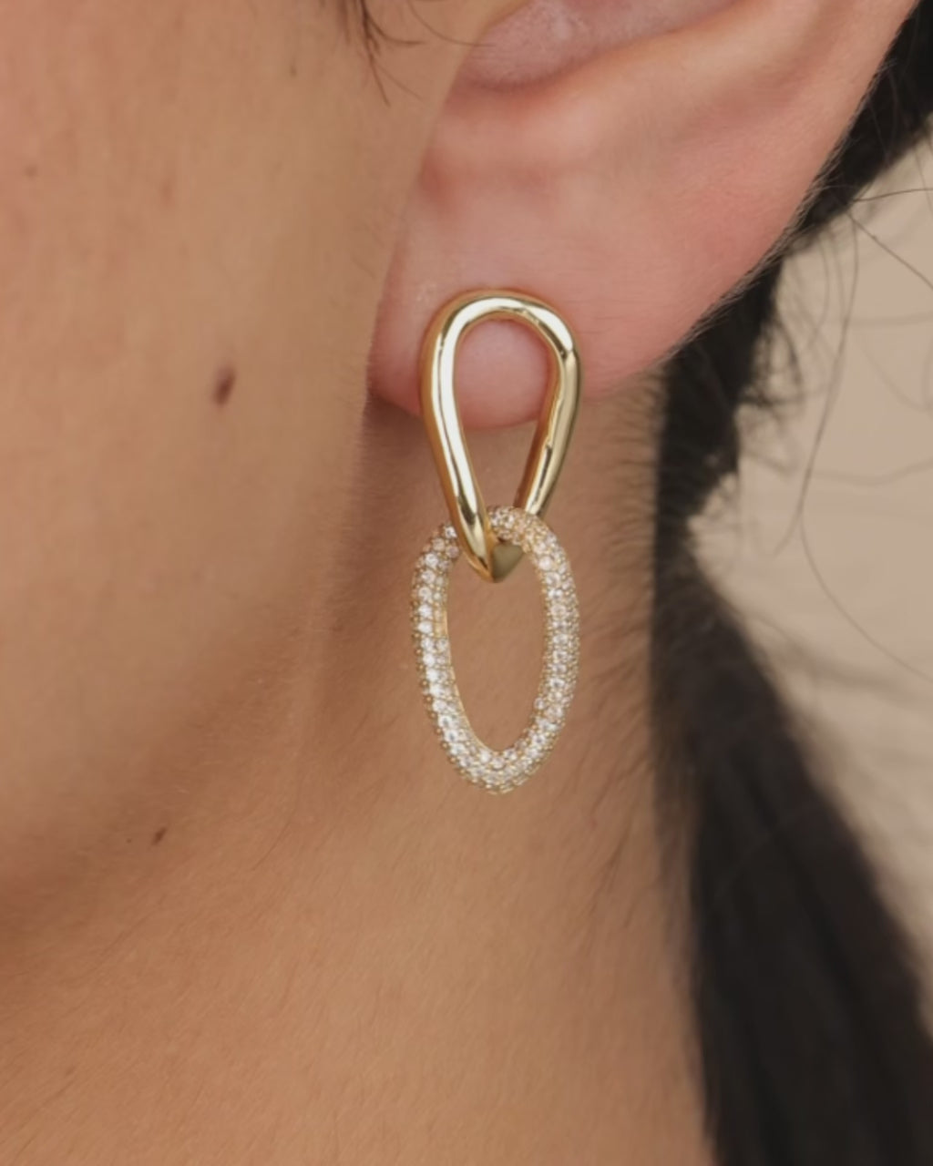 Sterling Silver Taissa CZ Chain Link Studs