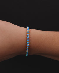 Helene Bezel Caribbean Blue Opal Tennis Bracelet