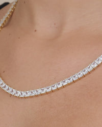 Marisol Princess Cut CZ Tennis Necklace