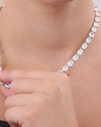 Elongated Cushion Tennis Necklace