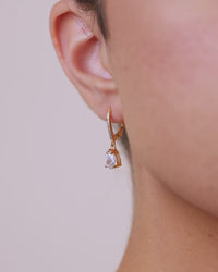 Sterling Silver Angelica Pear Cut CZ French Clip Earrings
