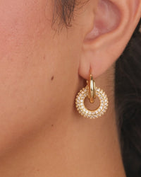 Hunter CZ Interlocking Circle Drop Earrings