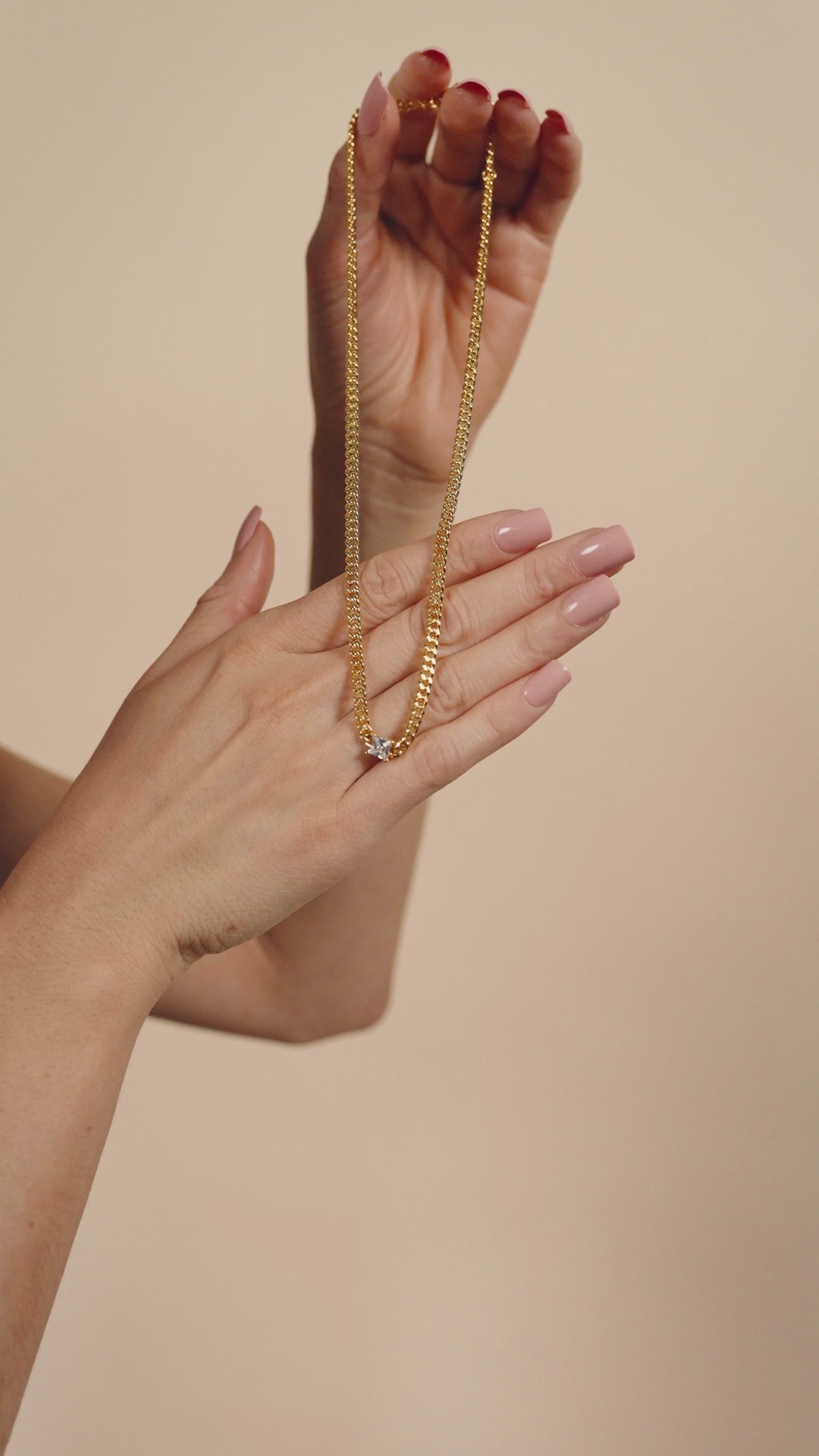 Curb Chain Necklace with Stationed CZ Stone – Sterling Forever
