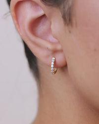 Sterling Silver Constance CZ Studded Statement Hoops