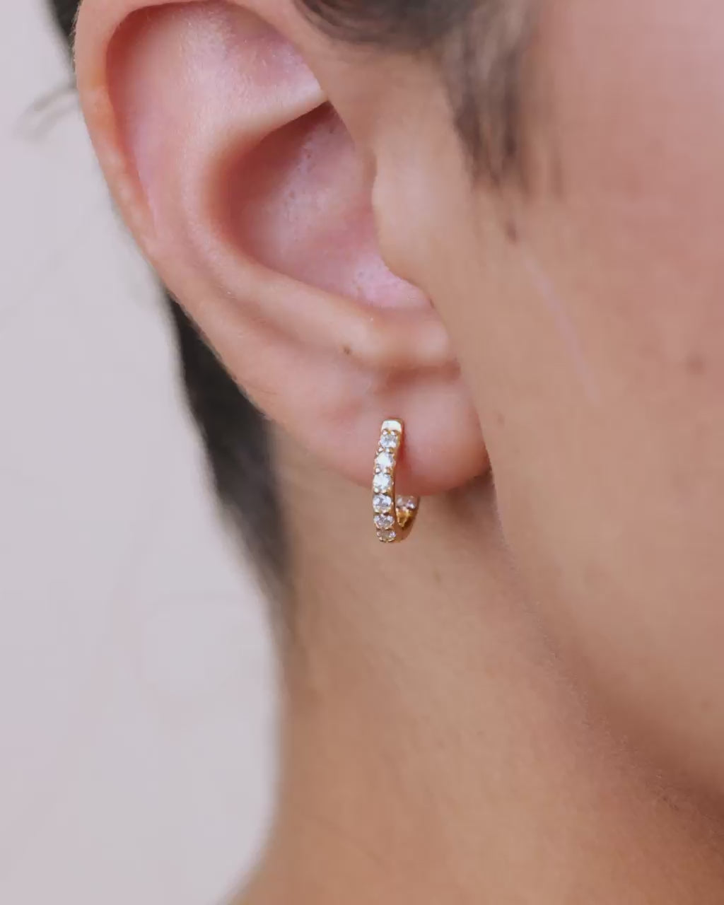 Sterling Silver Constance CZ Studded Statement Hoops