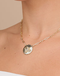 Bold CZ Zodiac Link Pendant Necklace