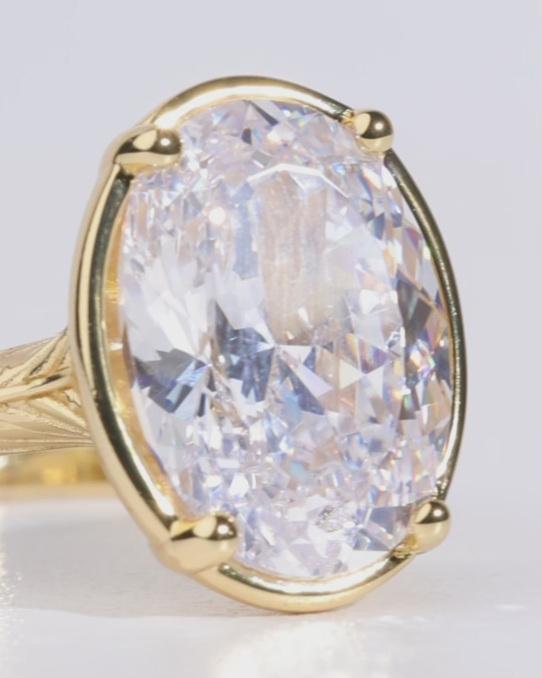 Sterling Silver Oval Cut CZ Cocktail Ring