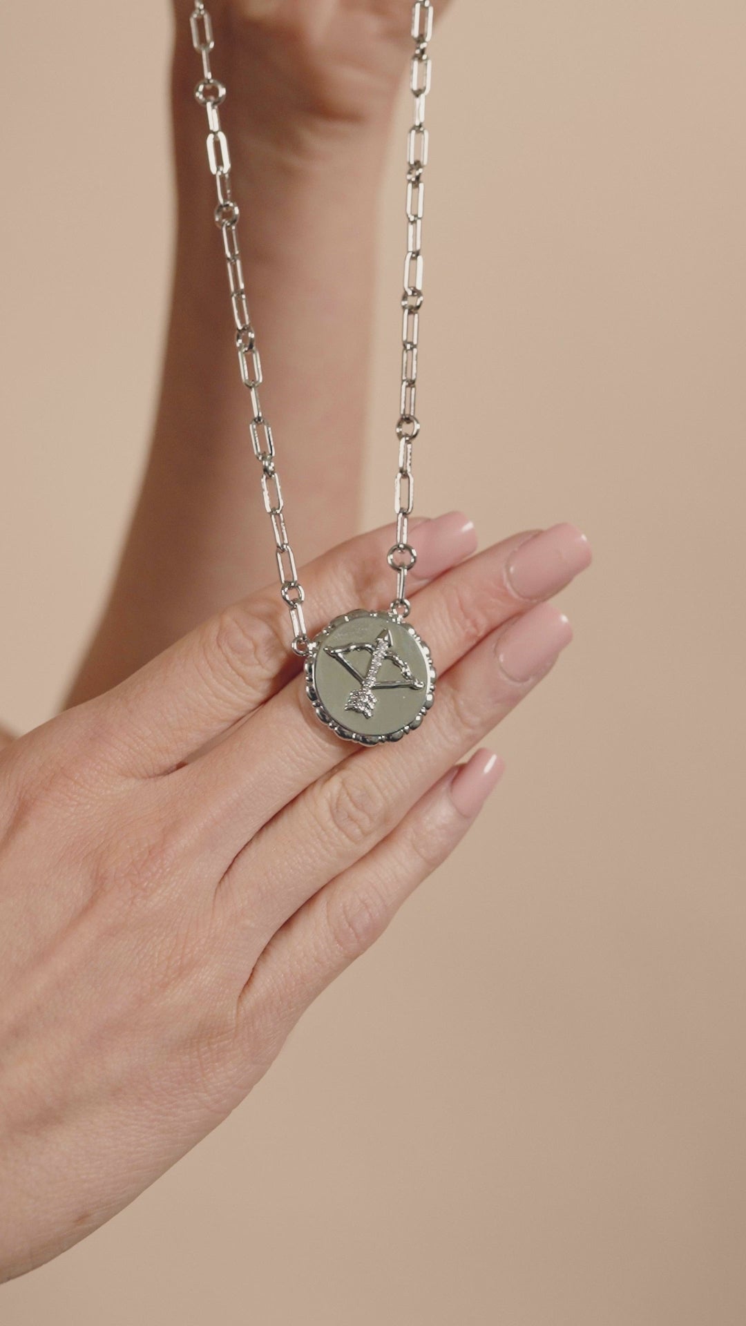 Bold CZ Zodiac Link Pendant Necklace