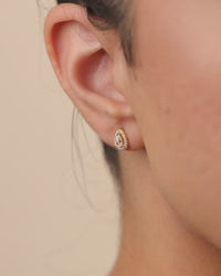 Sterling Silver Pear Cut Brilliant Halo Studs