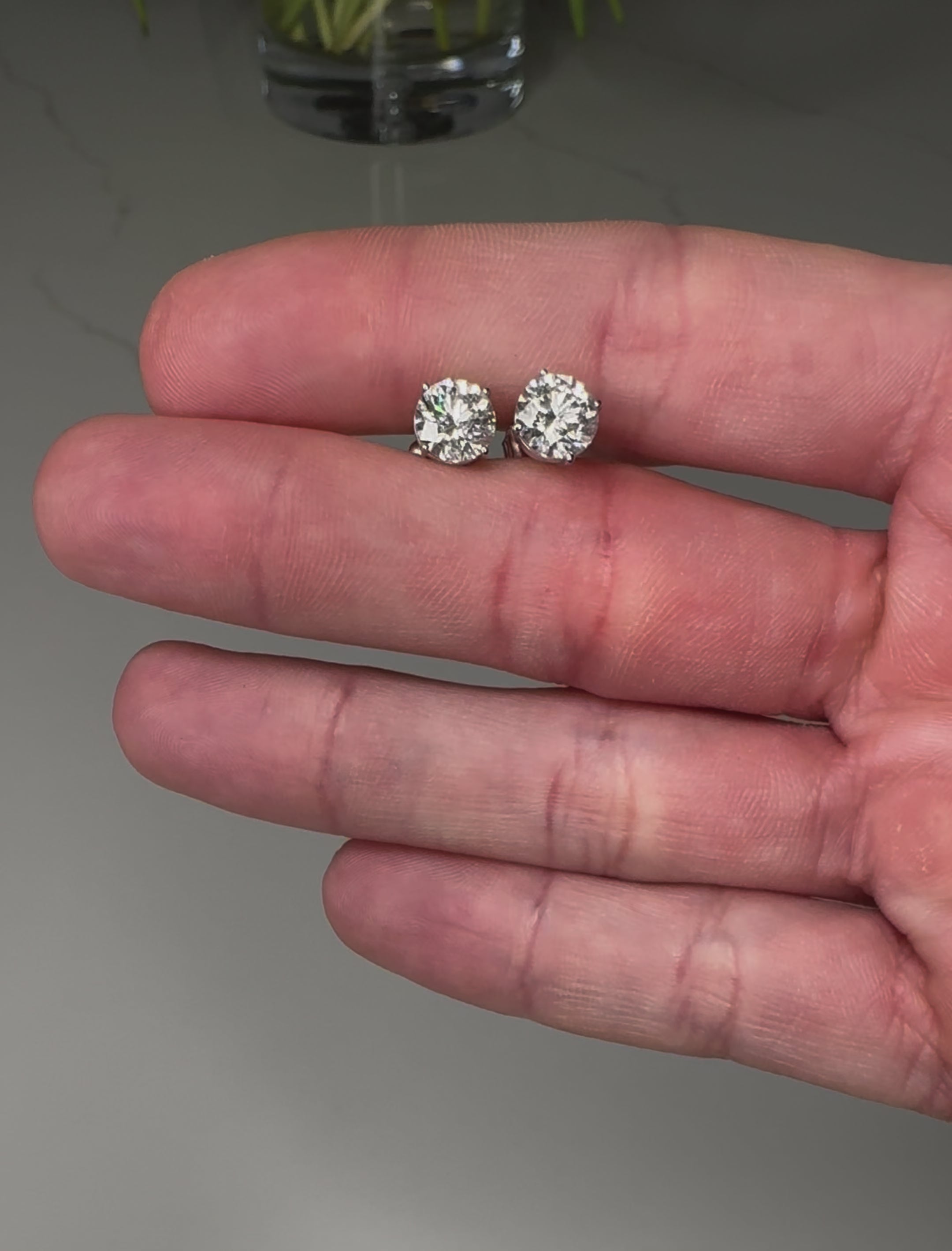 Sterling Silver 6mm CZ Stud Earrings