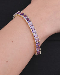 Marisol Amethyst CZ Princess Cut Tennis Bracelet
