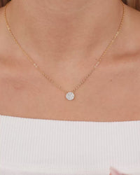 Sterling Silver CZ Disc Pendant