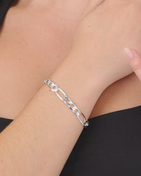 Dainty Sterling Silver Figarro Chain Bracelet
