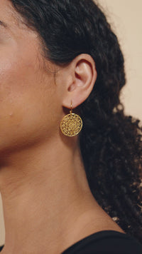 Sterling Silver Round Filigree Dangle Earrings