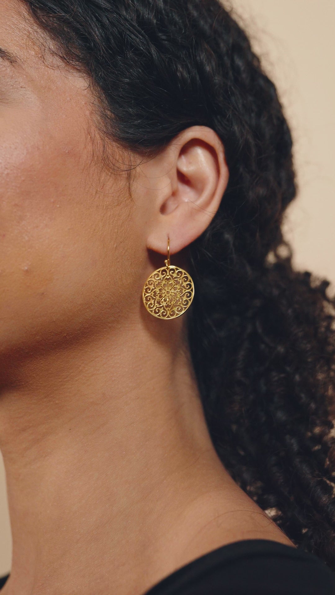 Sterling Silver Round Filigree Dangle Earrings