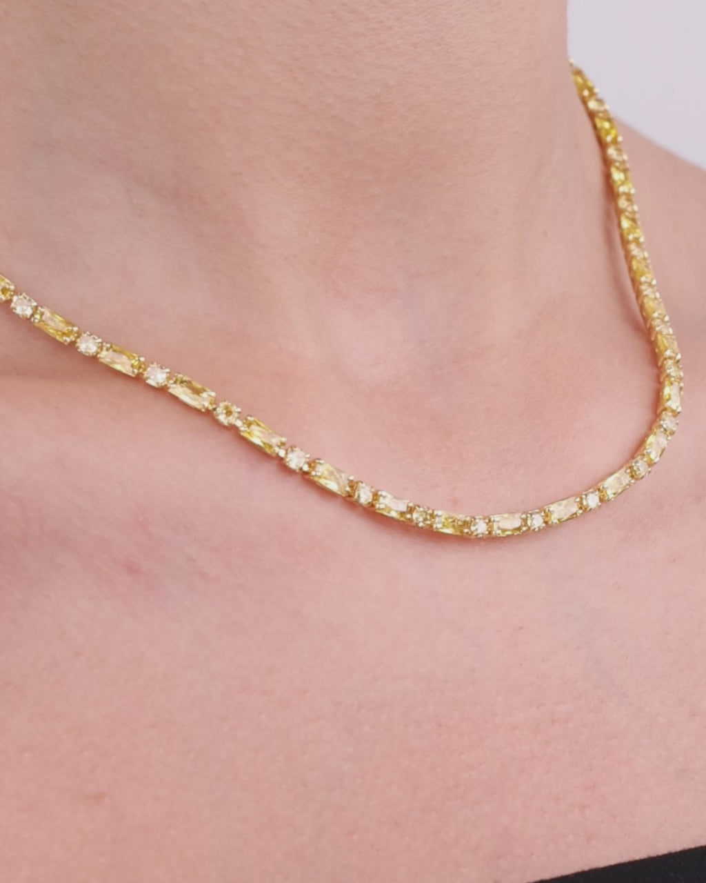 Georgia Canary CZ Tennis Necklace