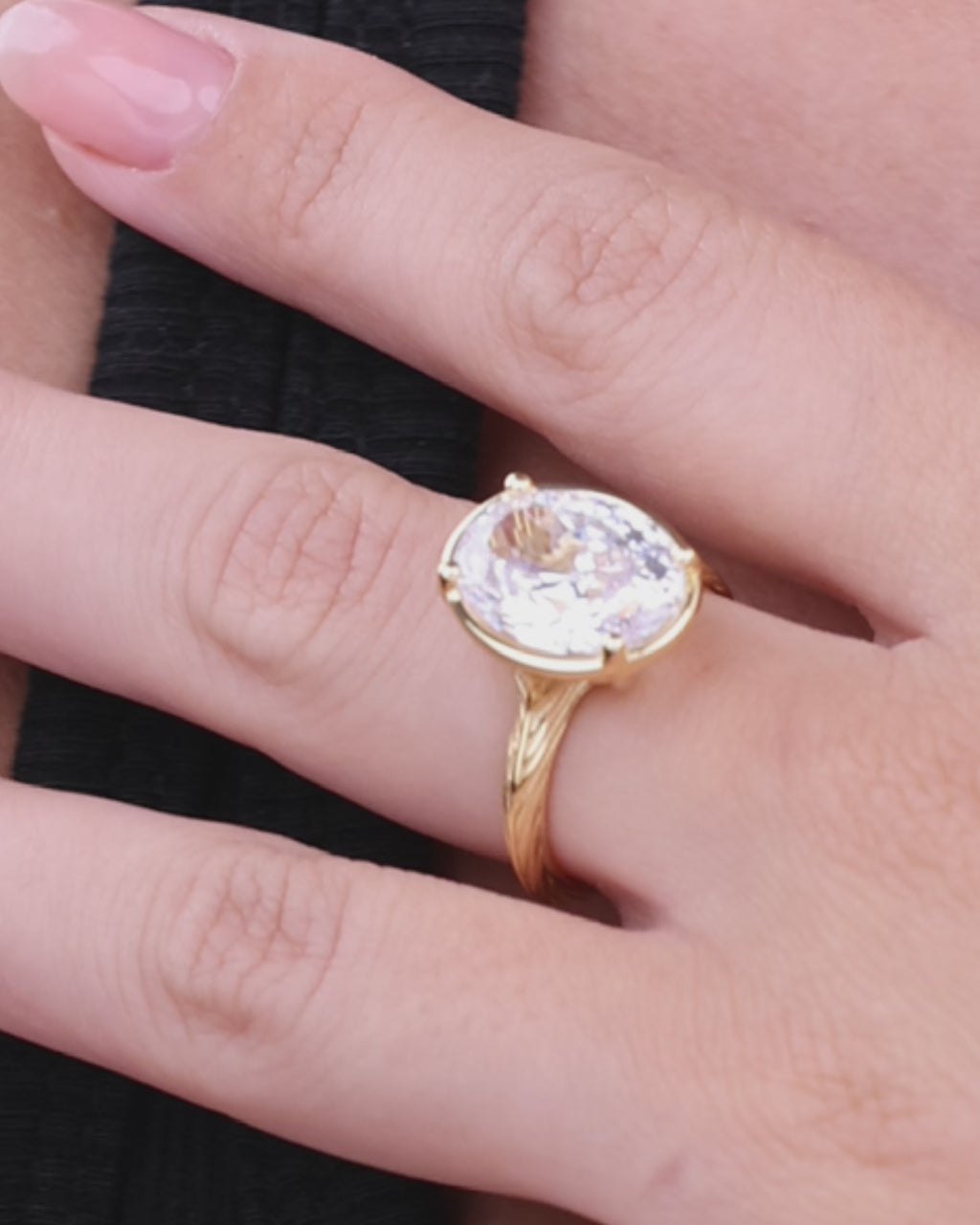 Sterling Silver Oval Cut CZ Cocktail Ring