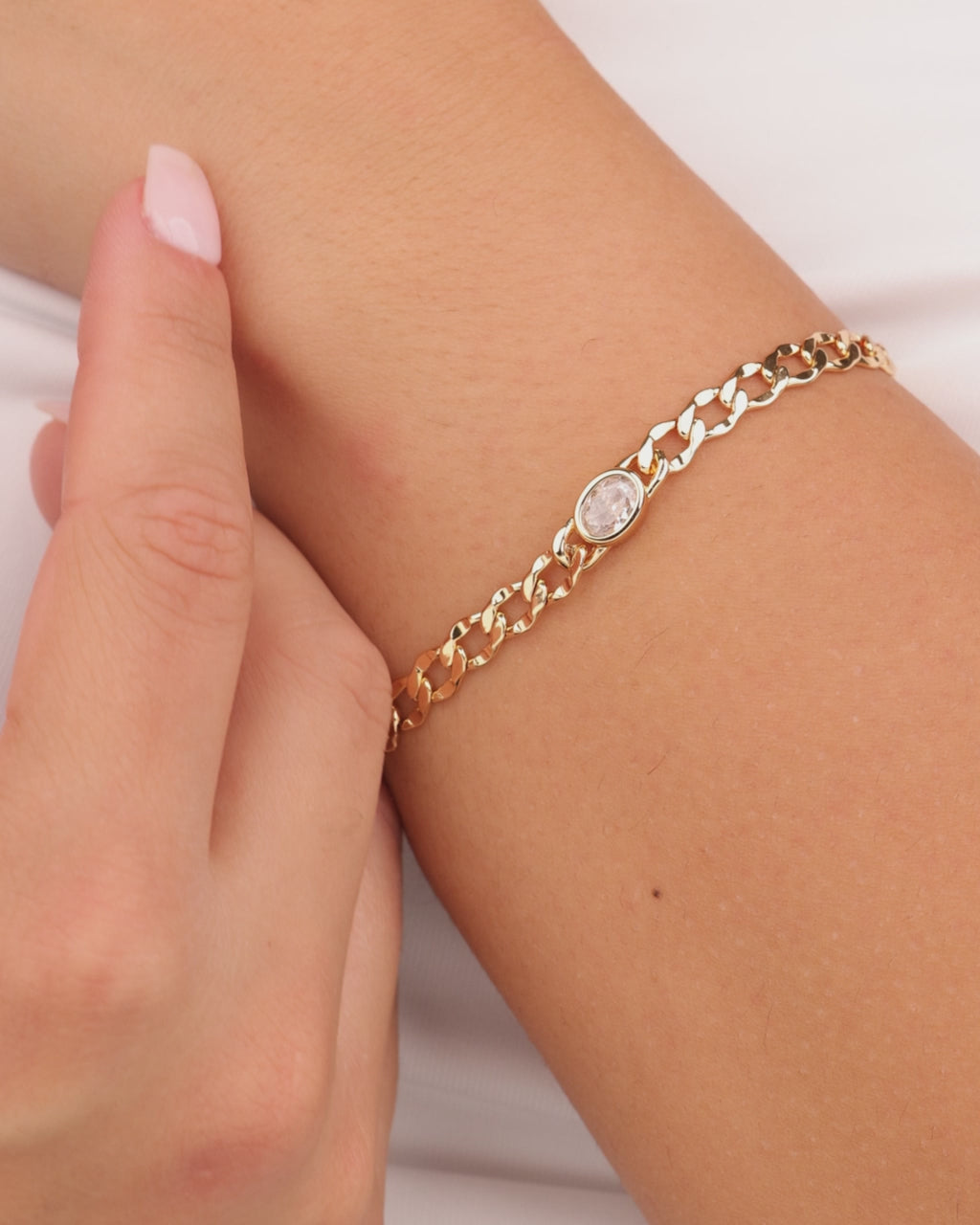 Rebel Station CZ Curb Chain Bracelet