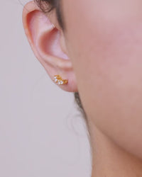 Sterling Silver Round Cut Mini Ear Crawlers