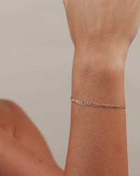 Sterling Silver Figaro Chain Bracelet