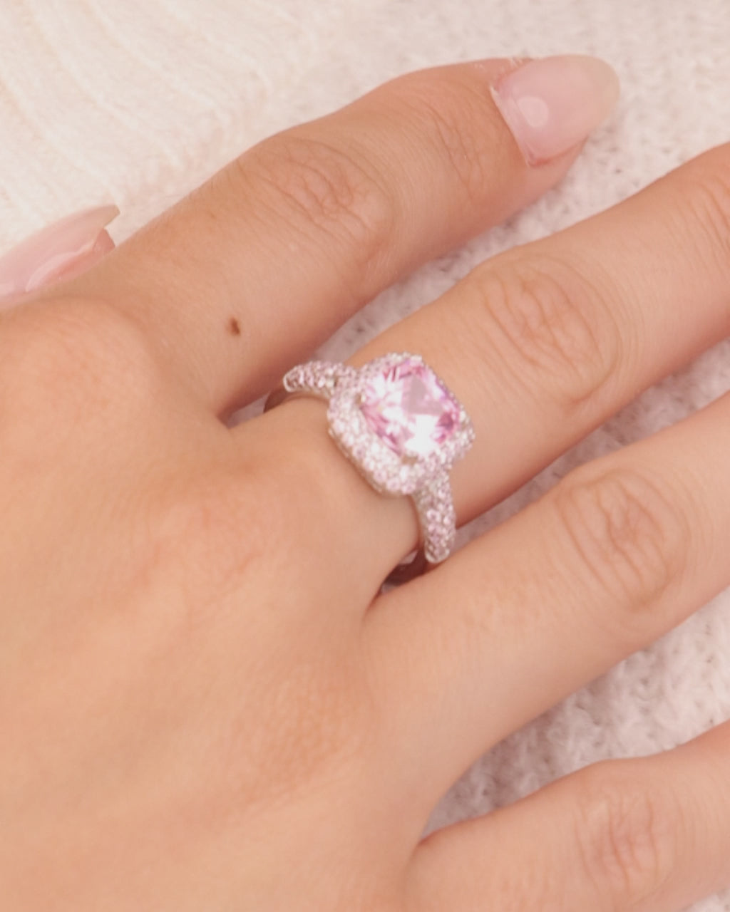 Sterling Silver Pink CZ Legacy Ring