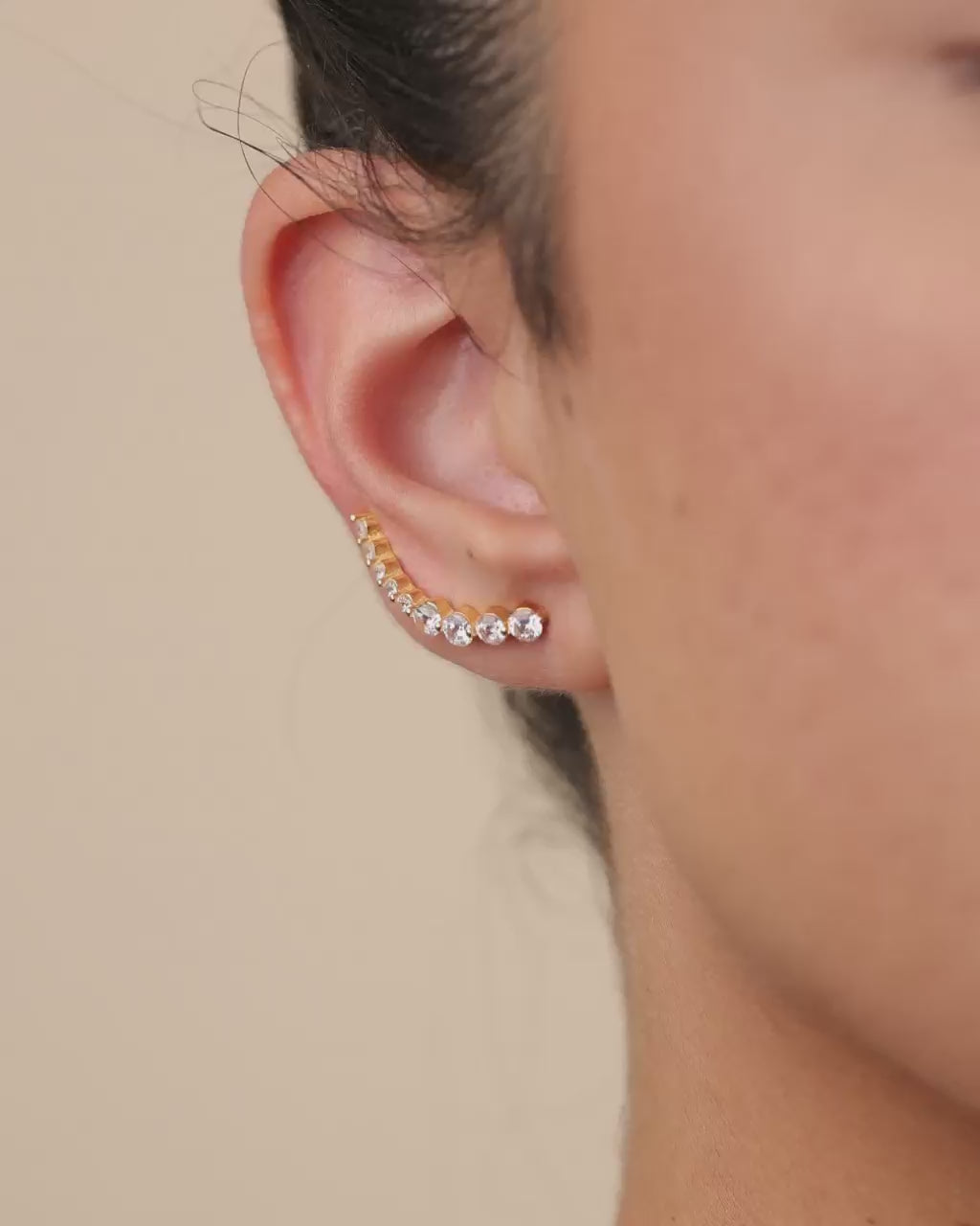 Sterling Silver Brilliant Round CZ Crawlers