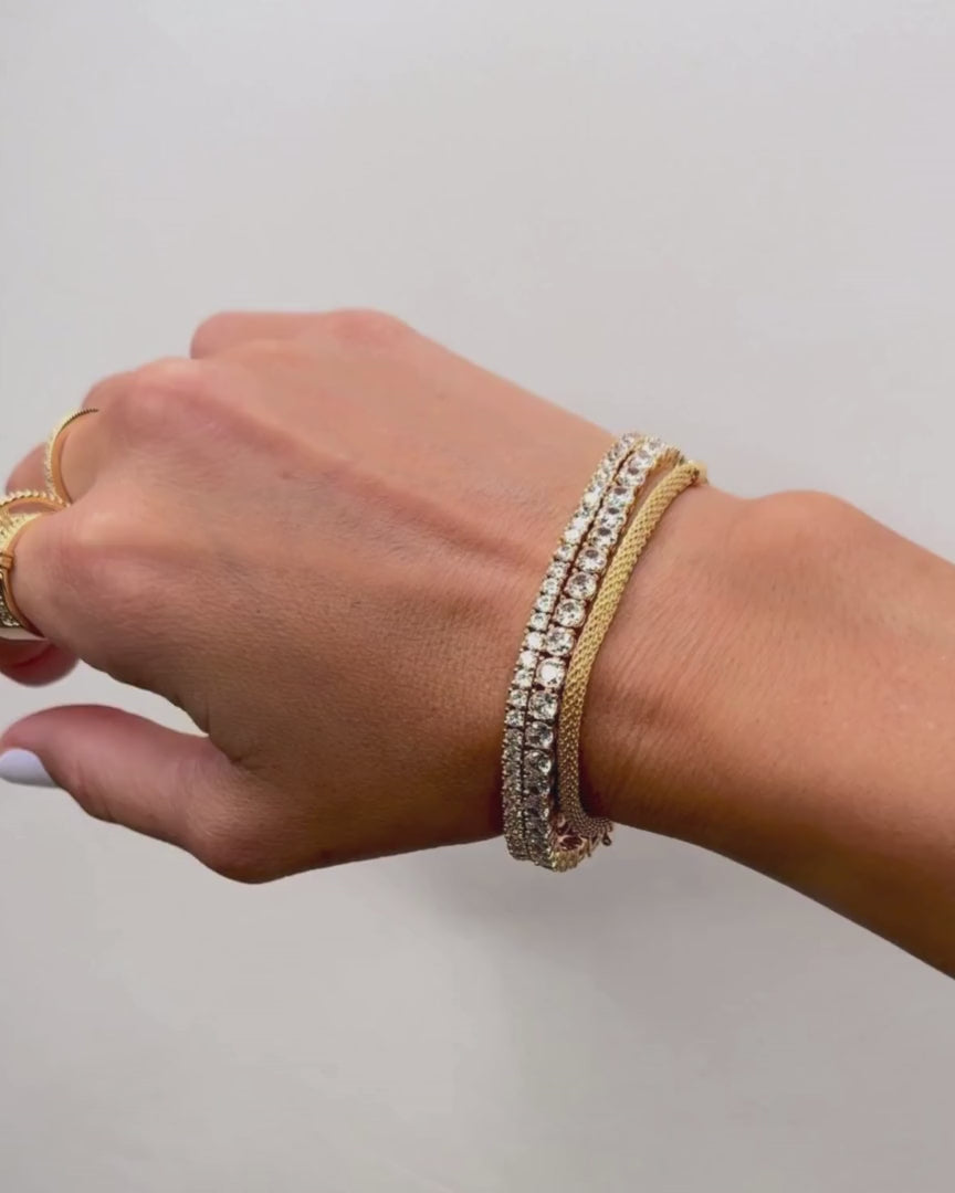 Sterling Silver Mesh Slider Bracelet