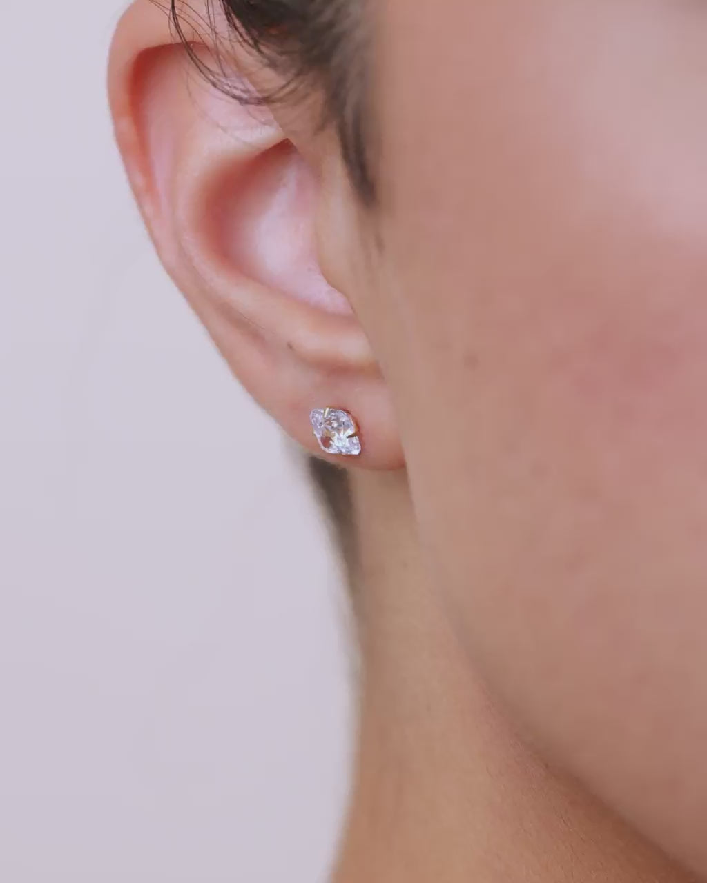 Sterling Silver Radiant Cut Prong Set Stud Earrings