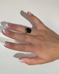 Sterling Silver Black Elongated Cushion Ring - Original & Mini Bundle