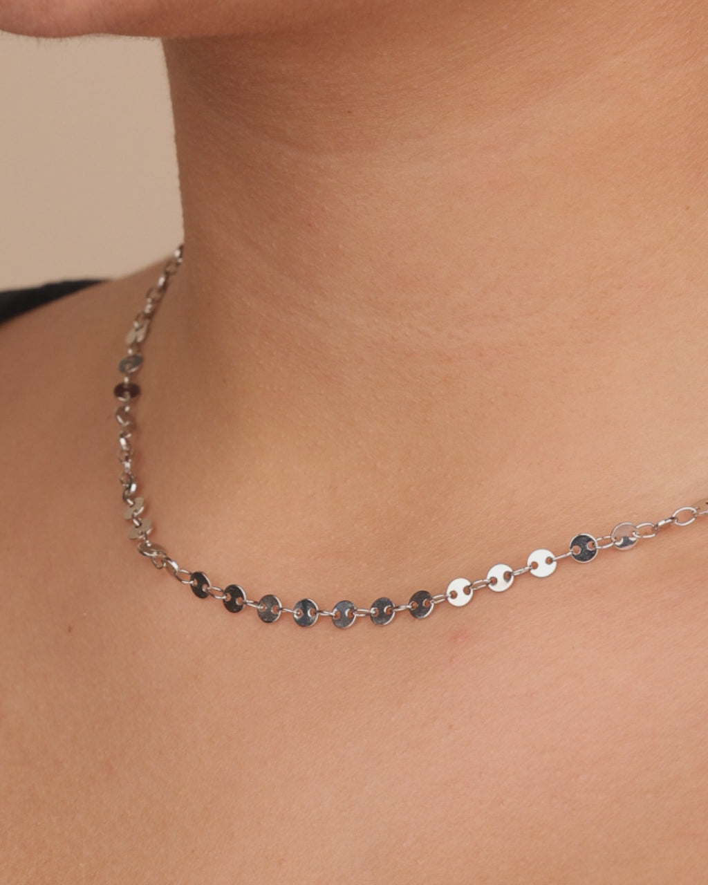 Mini Round Disk Chain Necklace