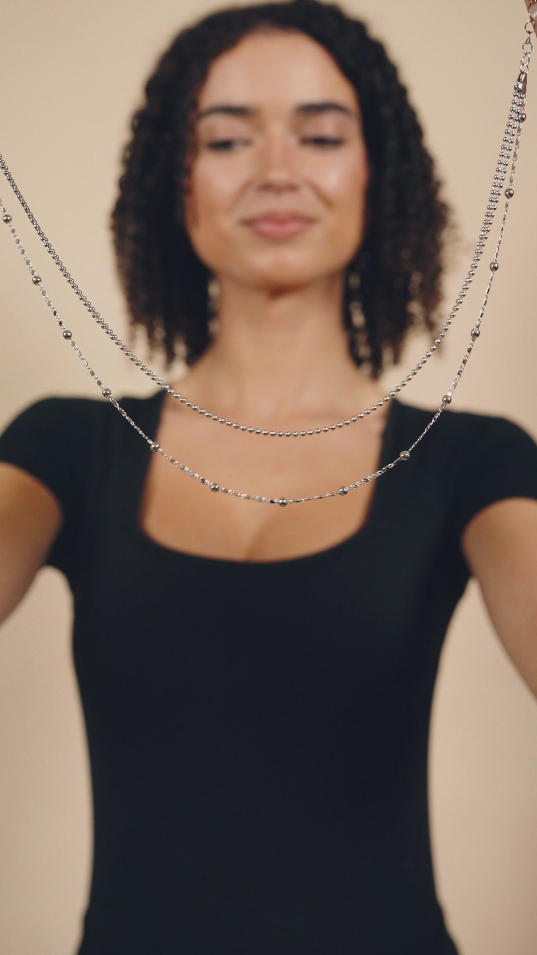 Layered Beaded Chain Necklace