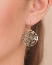 Sterling Silver Round Filigree Dangle Earrings