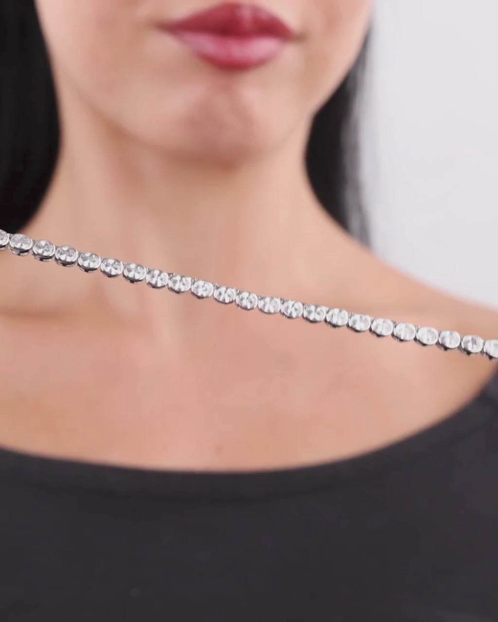Helene Oval Cut Tennis Necklace