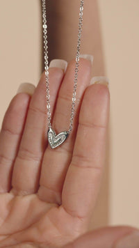 Sterling Silver Mabel CZ Heart Pendant Necklace