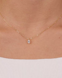 Sterling Silver Oval CZ Prong Set Pendant