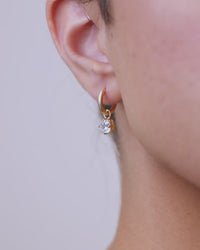 Sterling Silver Augusta Asscher Cut CZ Dangle Micro Hoops