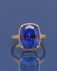 Sterling Silver Elongated Cushion Sapphire CZ Cocktail Ring