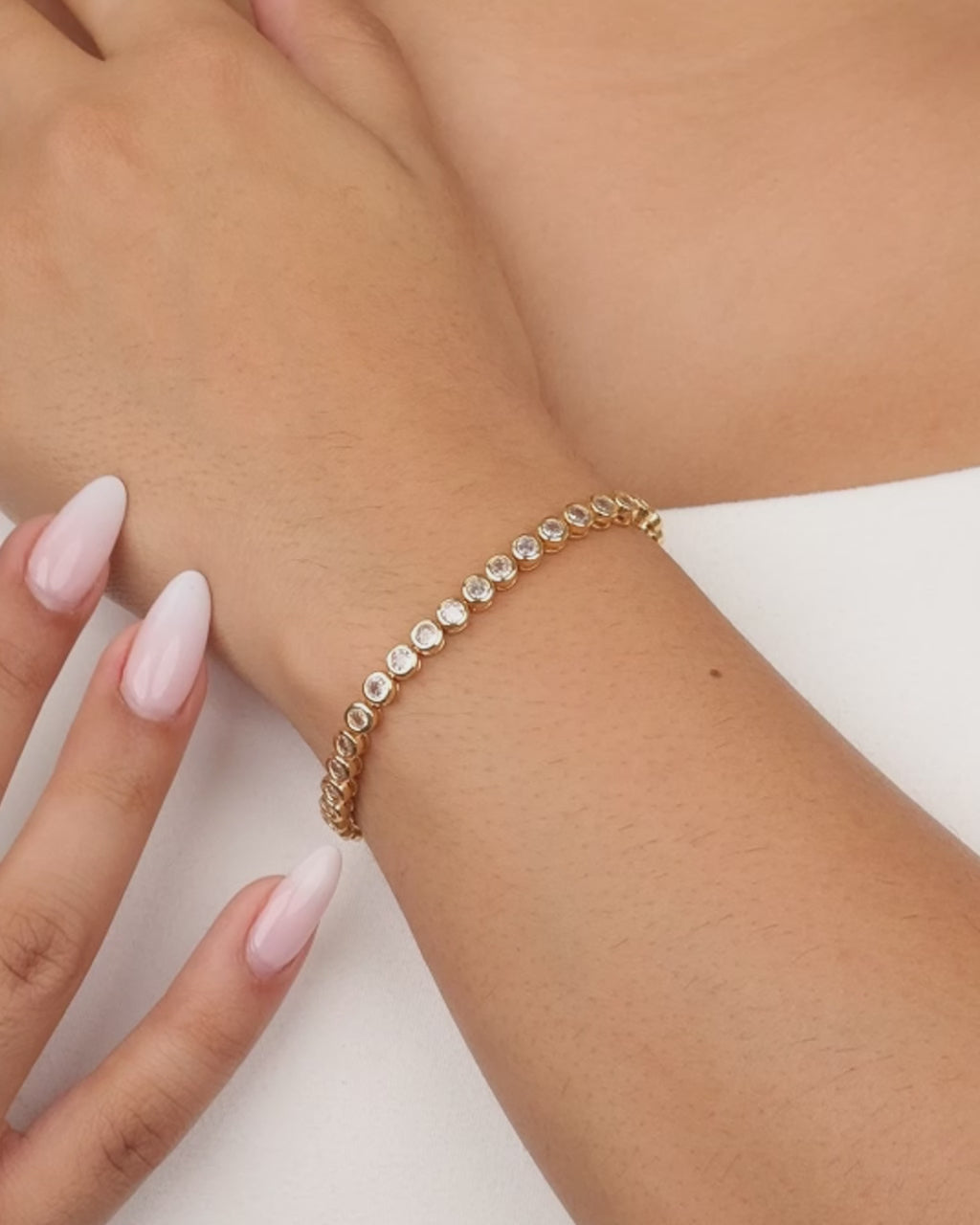 Helene Bezel CZ Tennis Bracelet