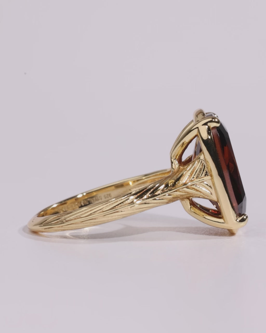 Sterling Silver Elongated Cushion Chocolate CZ Cocktail Ring