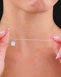Sterling Silver Mini Elongated Cushion Necklace