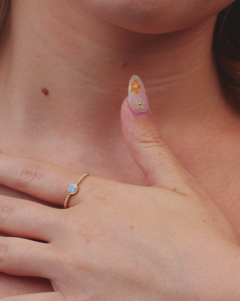 Sterling Silver Layla Opal Textured Ring