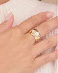 Sterling Silver Galina Triple Moonstone Ring
