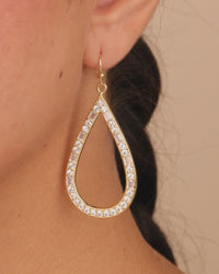 Evangeline CZ Teardrop Hoop Earrings
