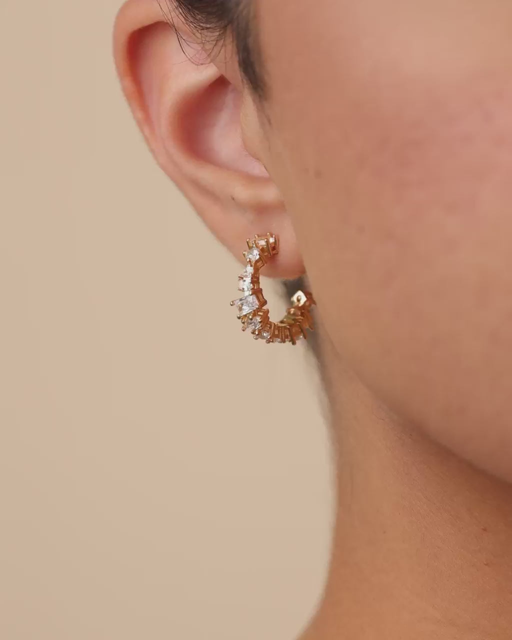Keziah Geo Cut CZ Hoops